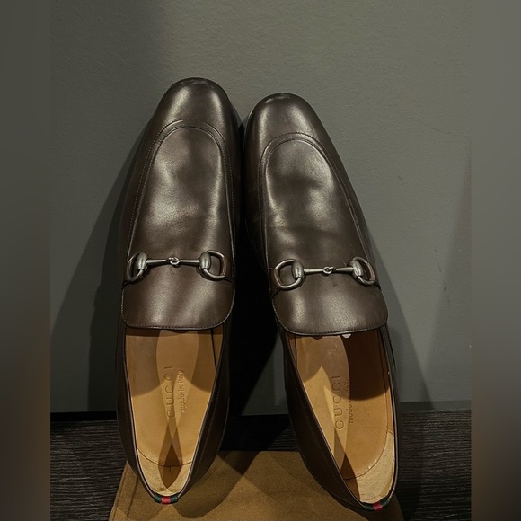 GUCCI VINTAGE Brown Horse Bit Leather Loafers SIZE 10 1/2 (NEVER WORN) - Picture 5 of 10